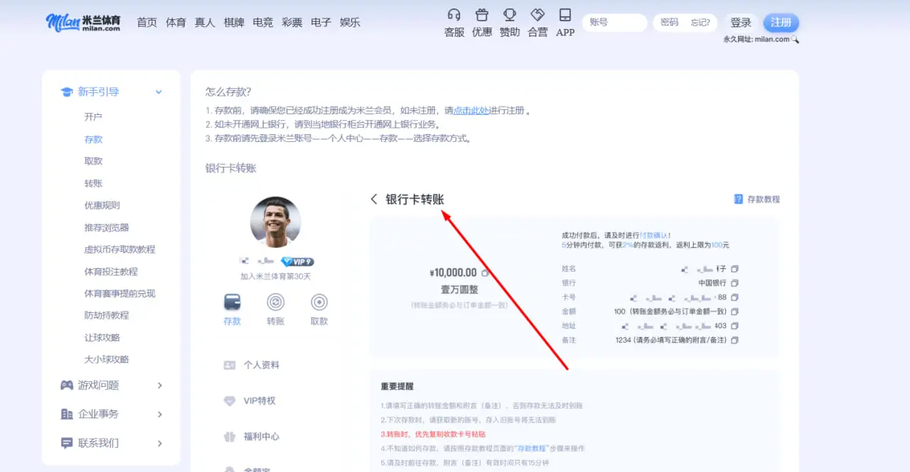 米兰体育充值支持哪些支付方式？
